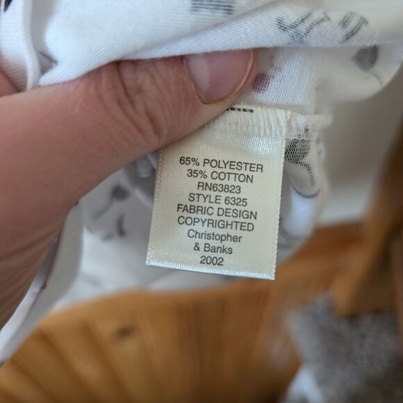 Christopher & Banks Y2K Mockneck Cat Novelty Print Short Sleeve Top Size Large - Picture 3 of 6